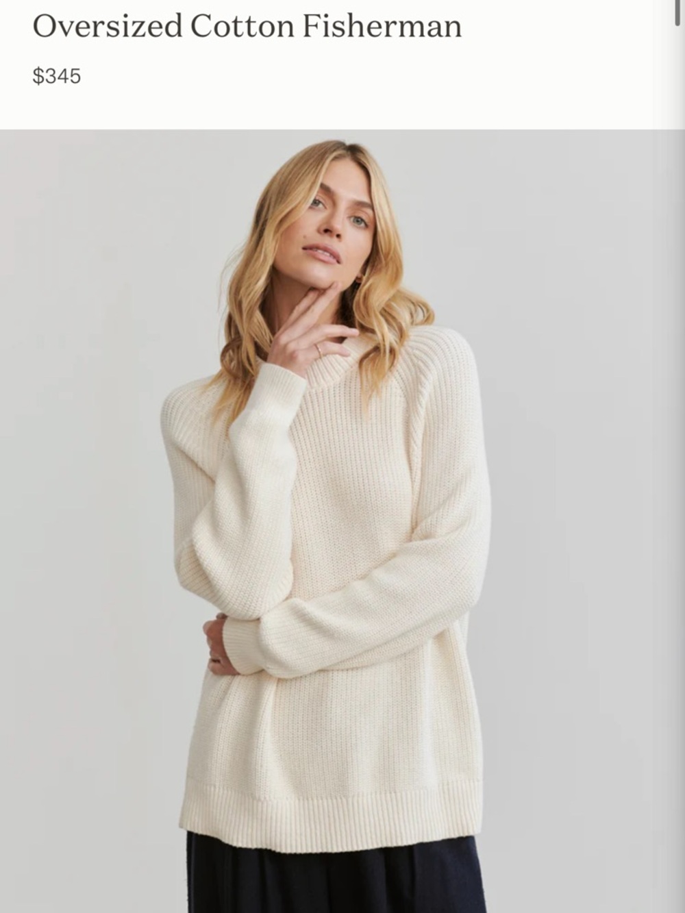 NWT Jenni Kayne Crewneck Fisherman Sweater XS